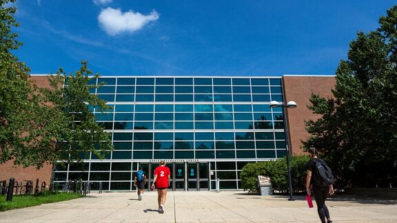 Students walking in front of Eppley Recreation Center